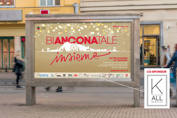 Poster k-all 6x3 - Auguri Ancona Bianco Natale 2017